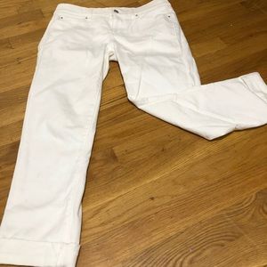 Ann Taylor Factory boyfriend cropped white jean